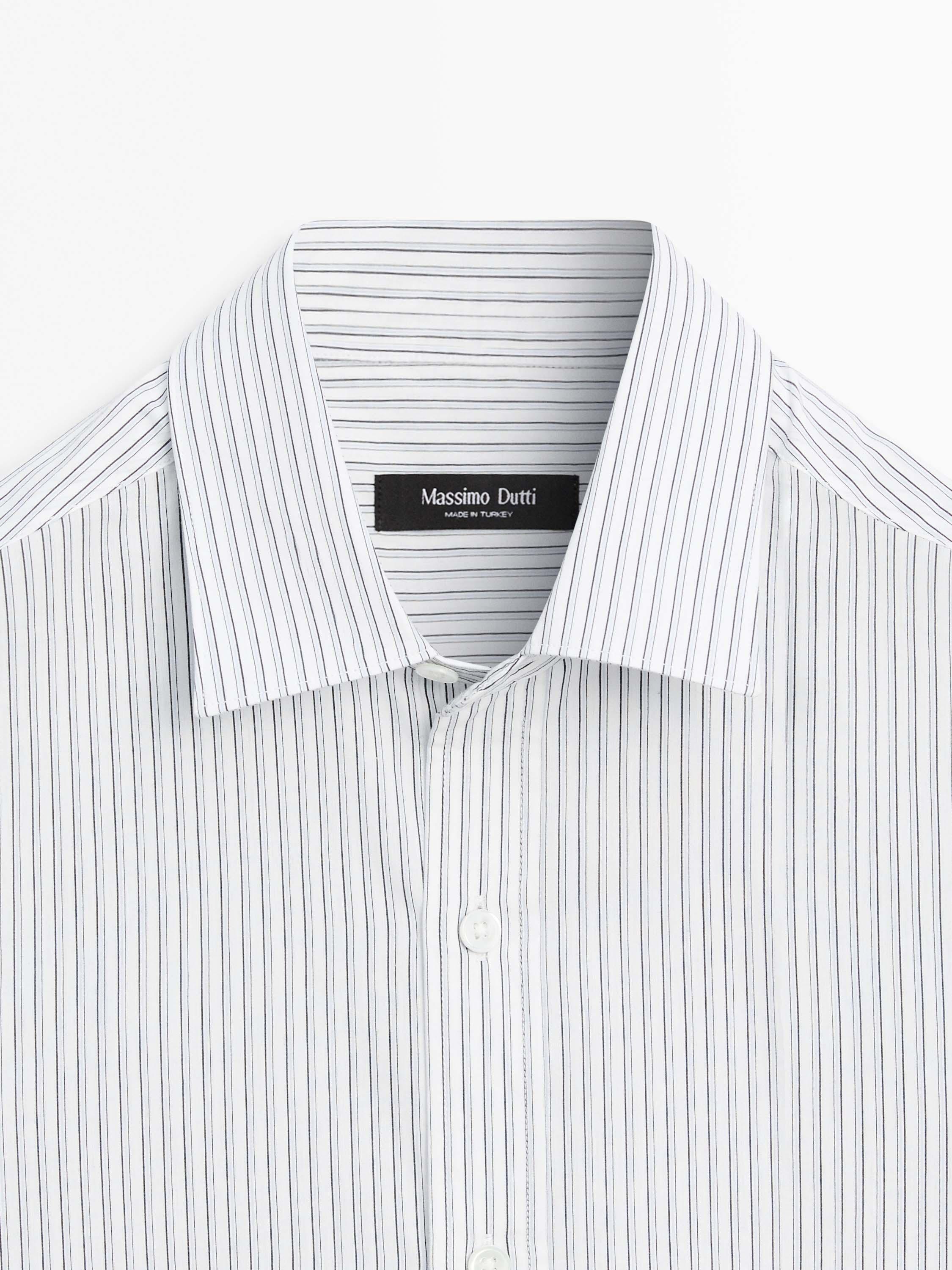 Chemise regular fit à rayures en coton mélang